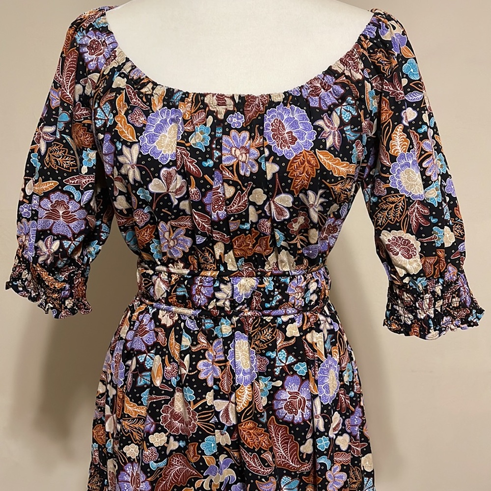 Fun Flirty Floral Cotton Tiered Maxi Dress Ann Taylor